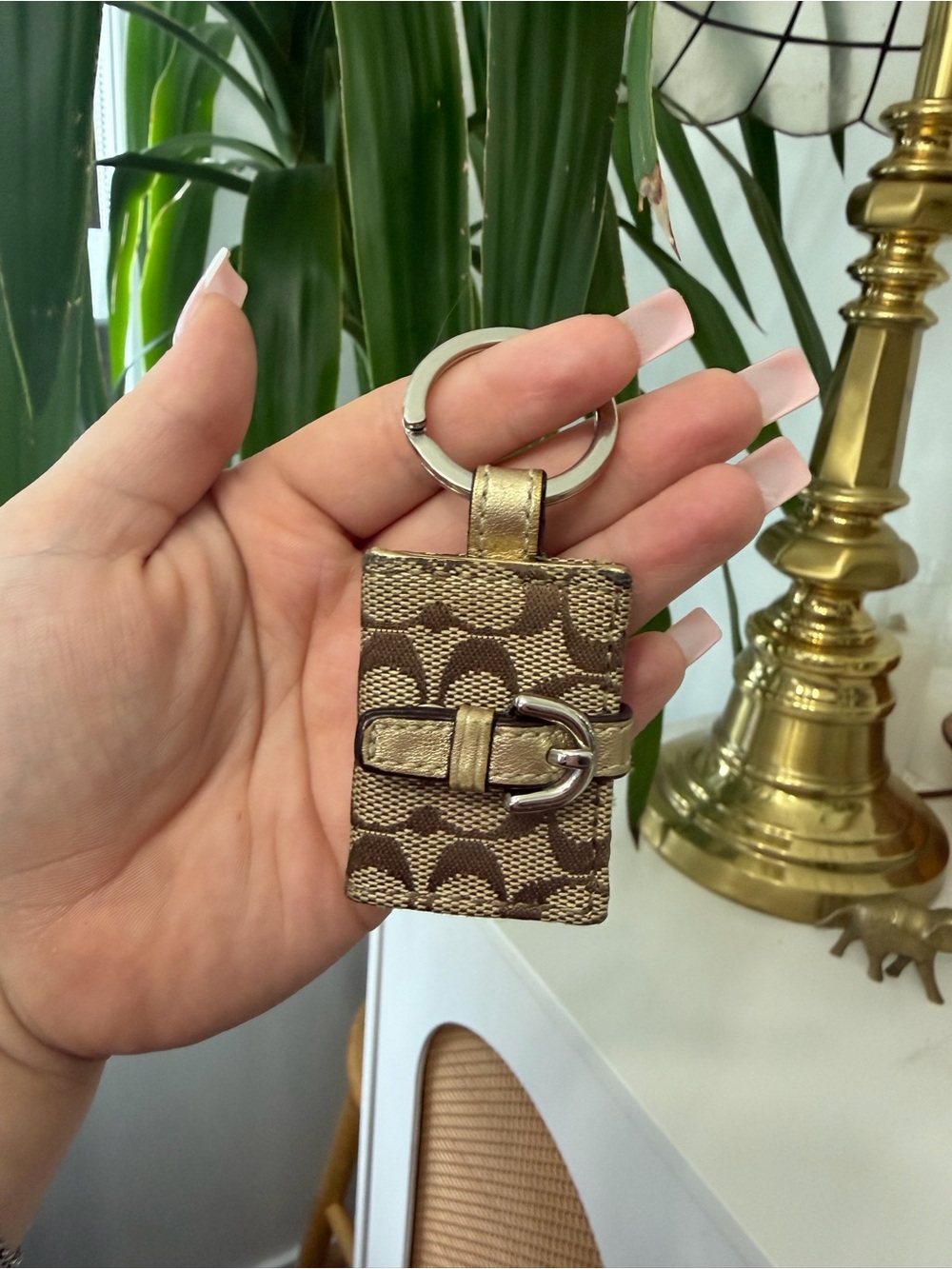 Coach Brown photo keychain